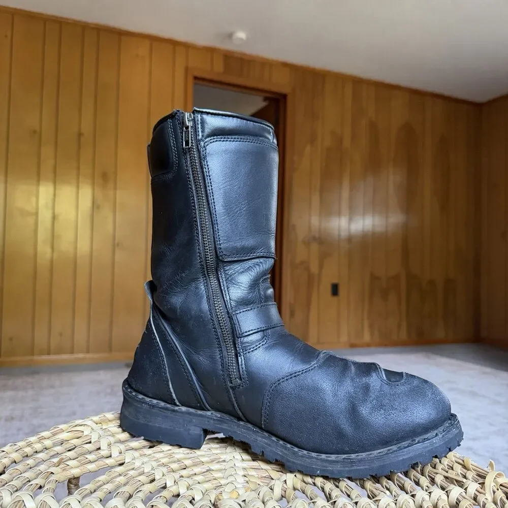 Milwaukee Leather Men's Black Leather Motorcycle Boots Size 12